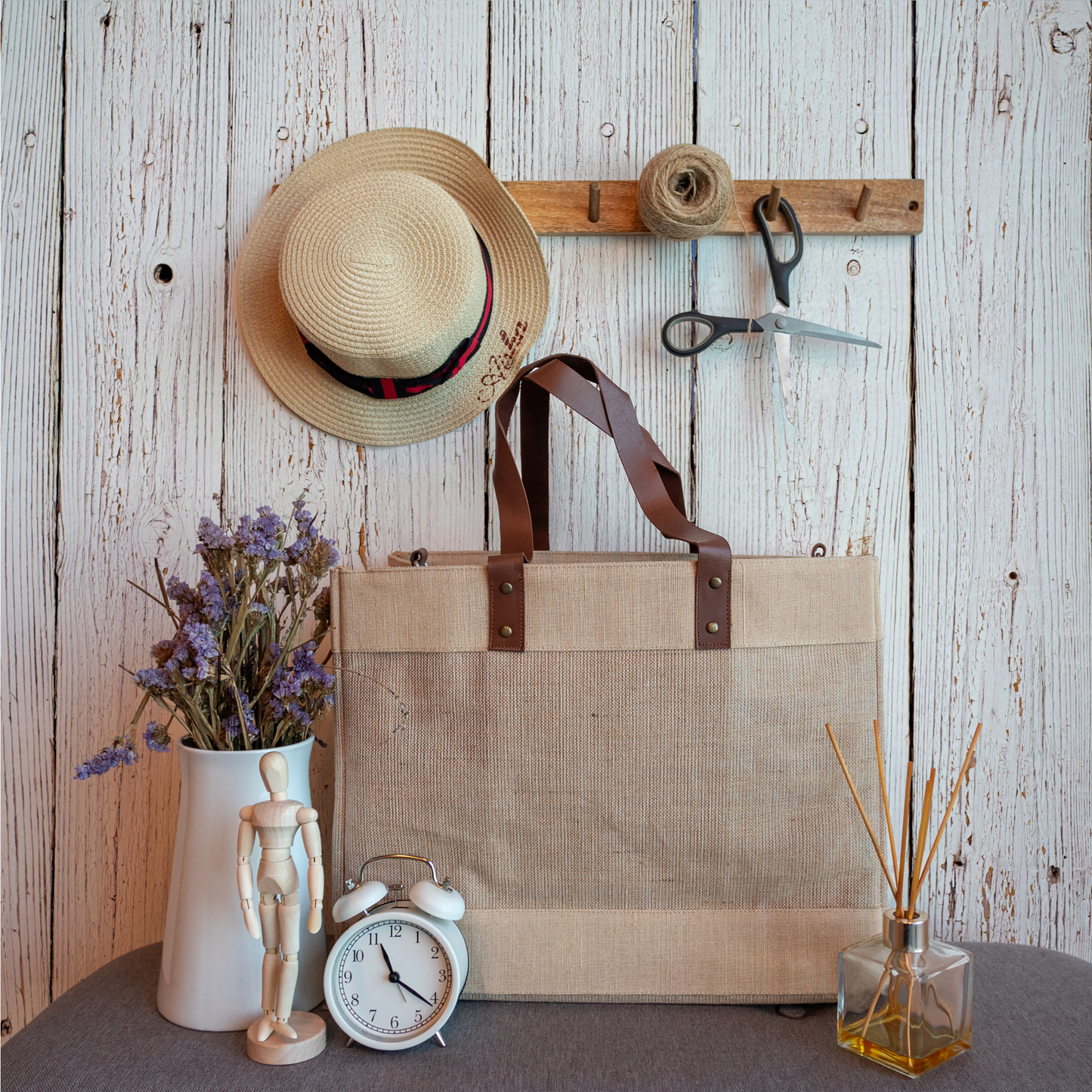 Wide Sandy Beige Jute Cross Body