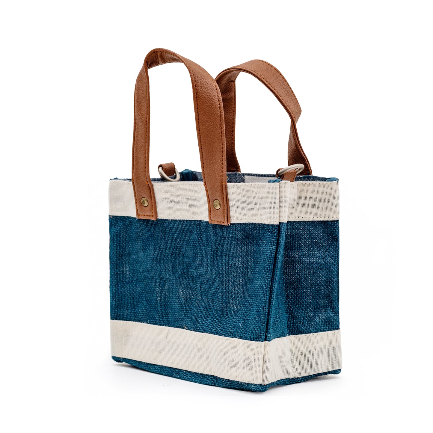 Mini Blue Jute Crossbody