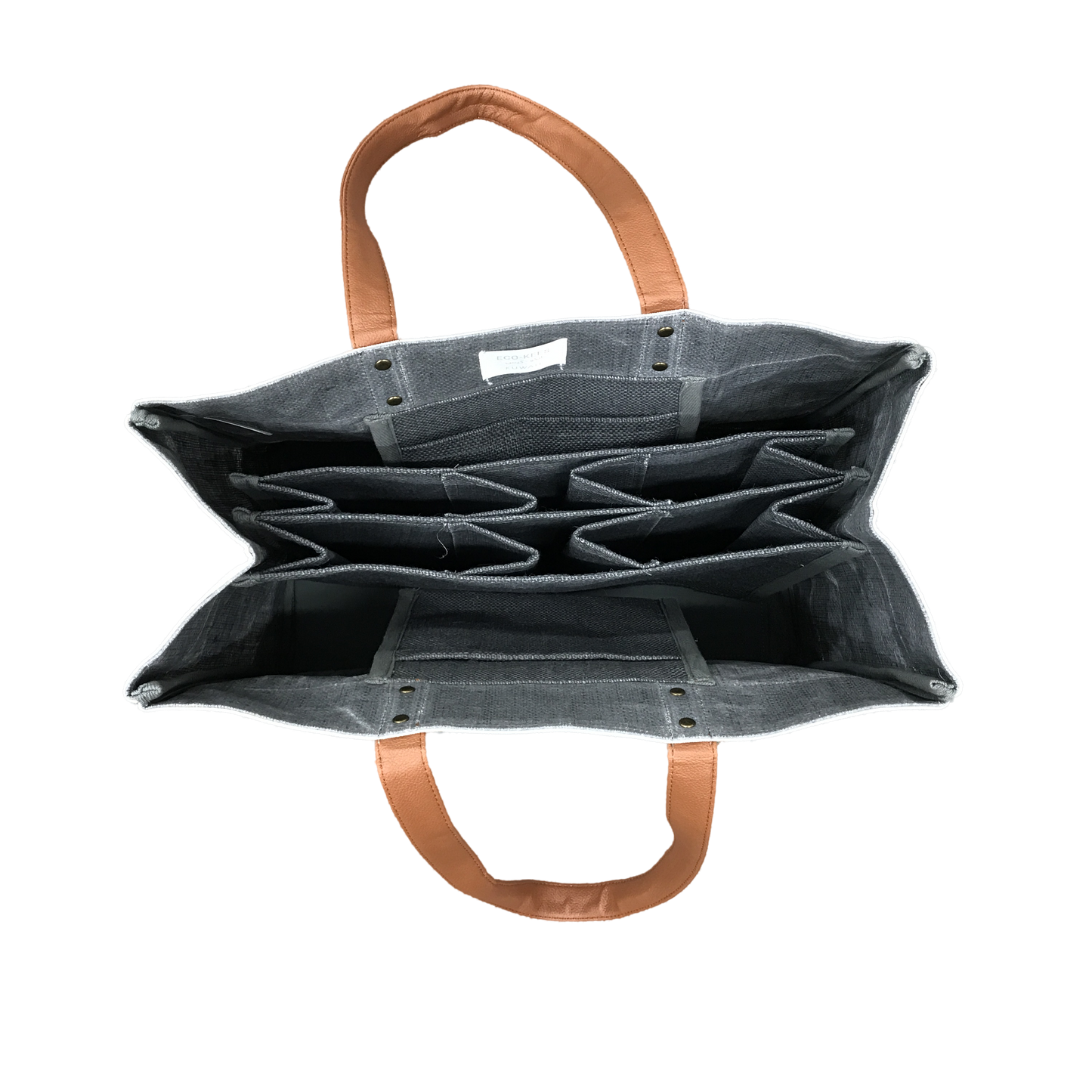 Wide Deep Grey Jute Bag