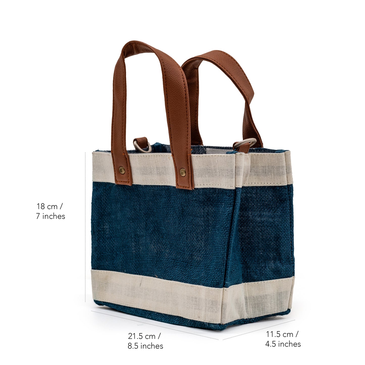 Mini Blue Jute Crossbody