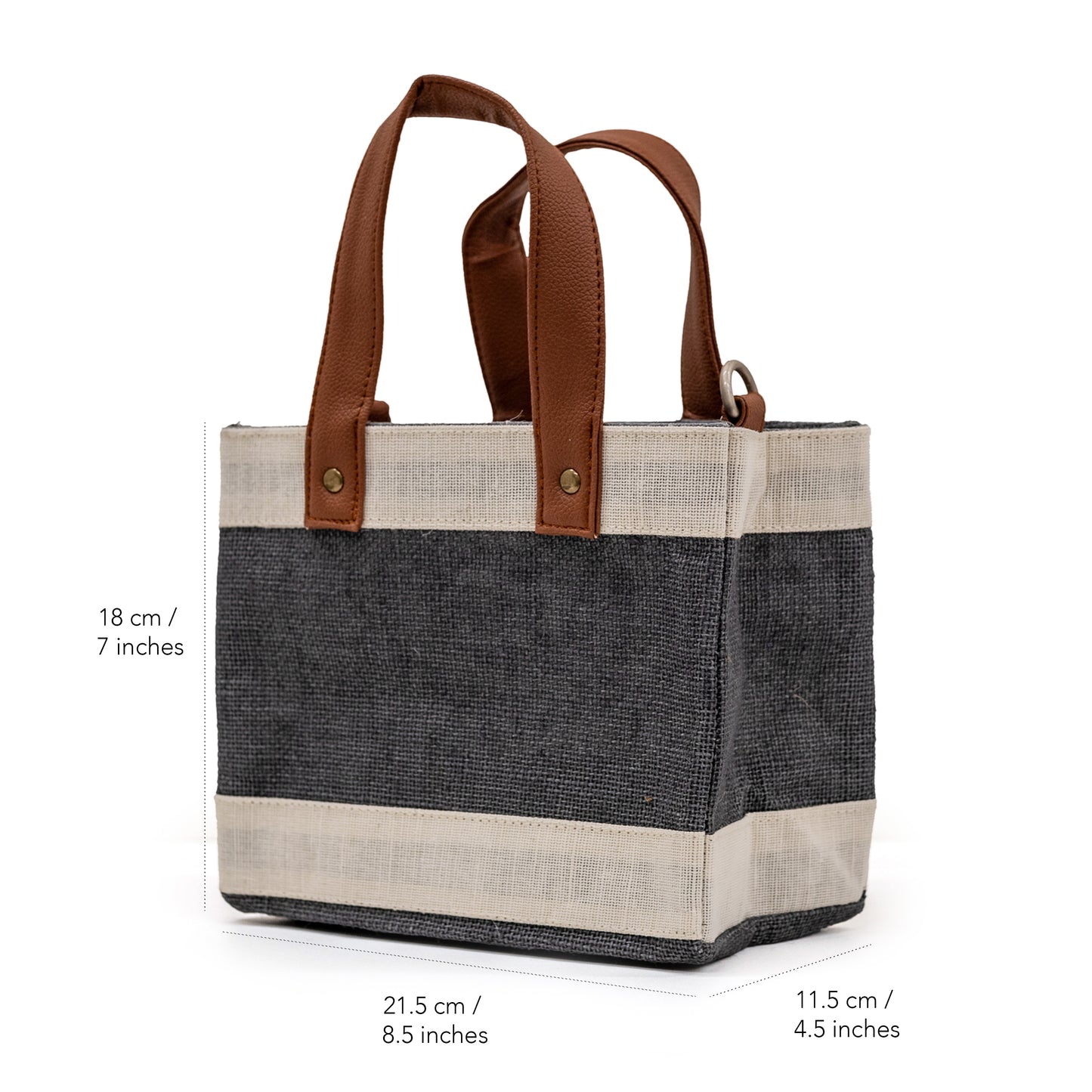 Mini Deep Grey Jute Crossbody
