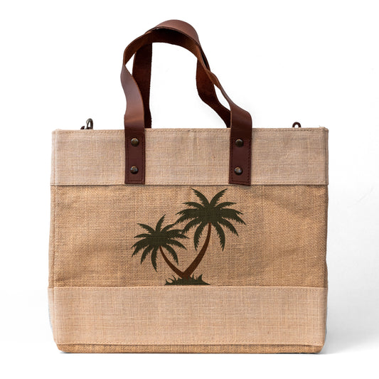 Petite Camel Jute Cross Body Bag