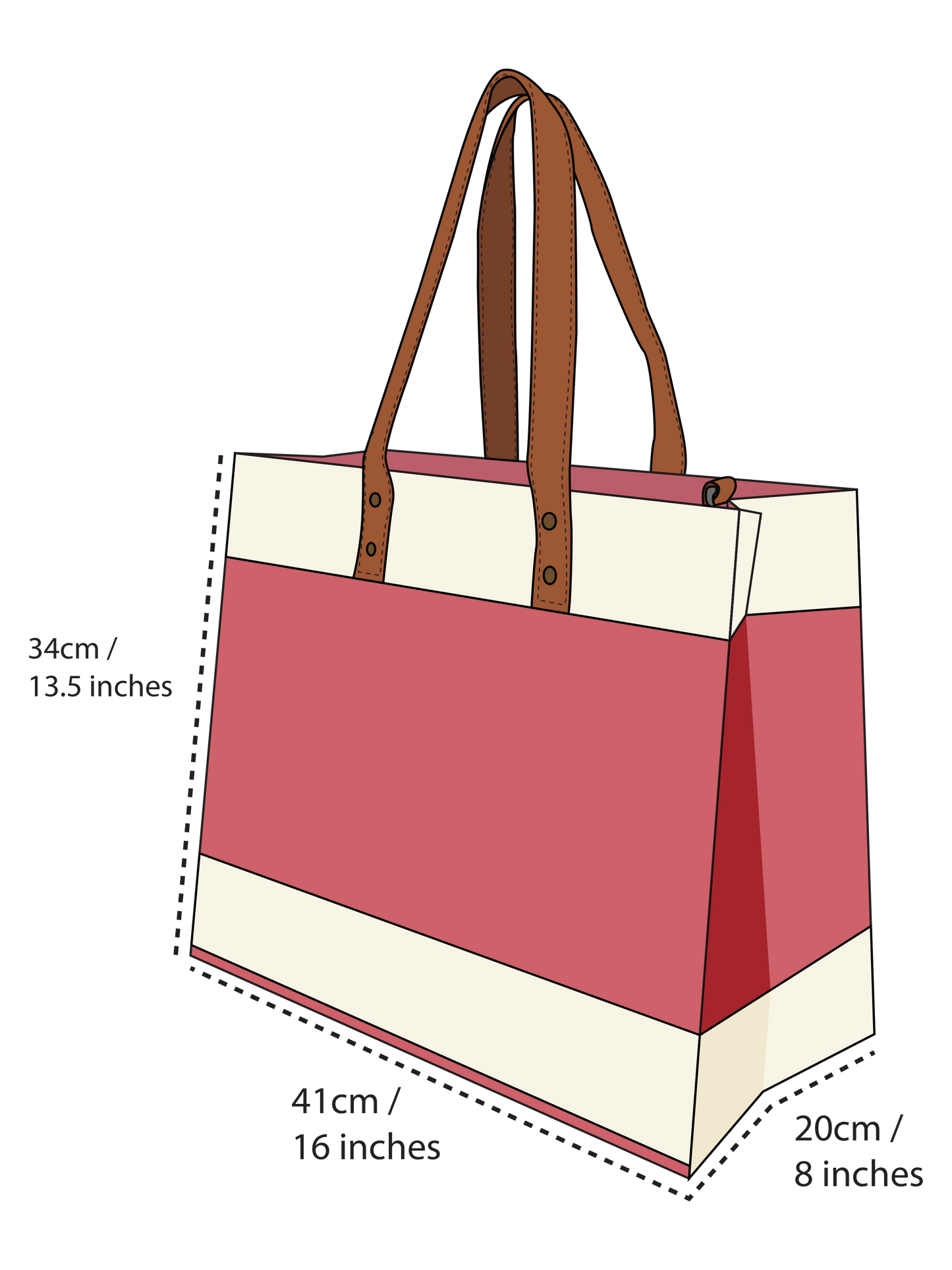 Wide Pink Jute Bag