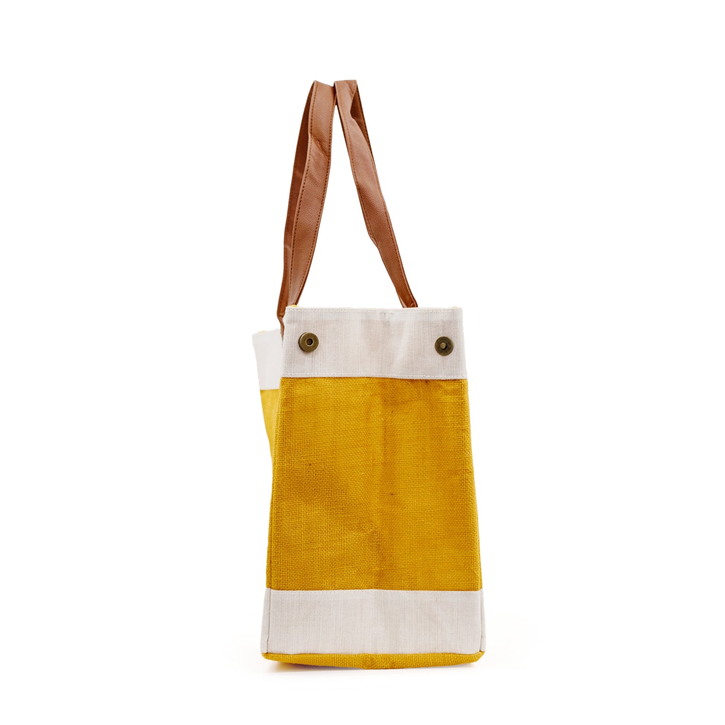 Wide Chrome Yellow Jute Bag