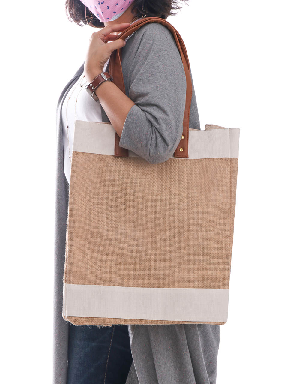 Tall Natural Tote Bag
