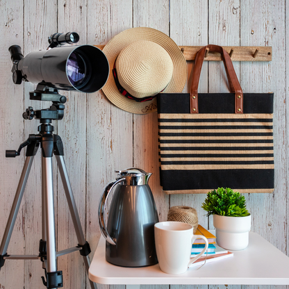 Black Stripes Tote Bag