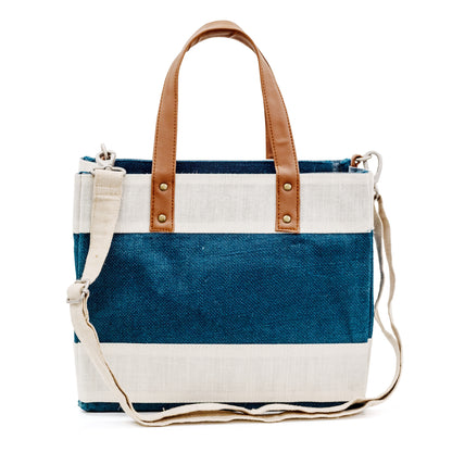 Petite Blue Jute Cross Body