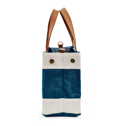 Petite Blue Jute Cross Body