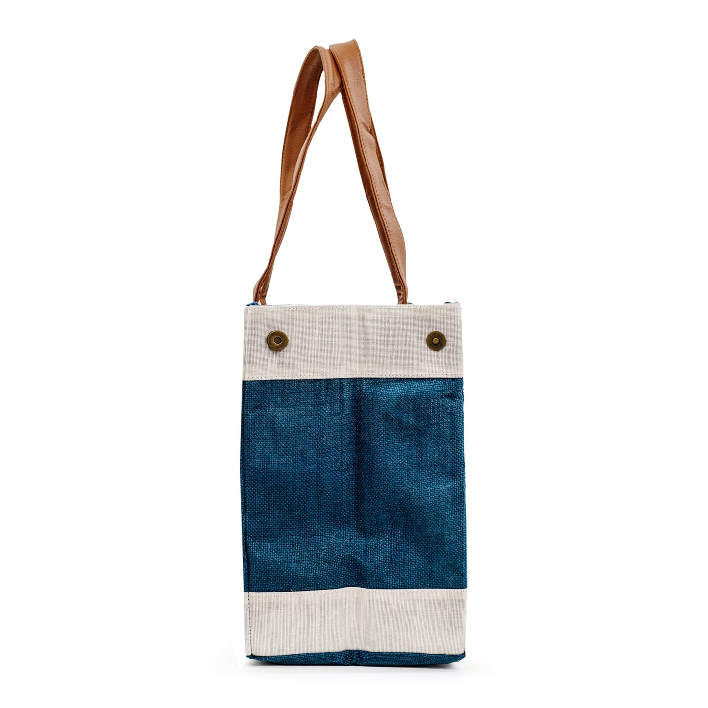 Wide Blue Jute Bag