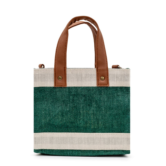 Mini Green Jute Crossbody