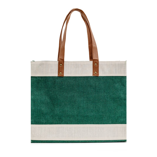 Wide Green Jute Bag