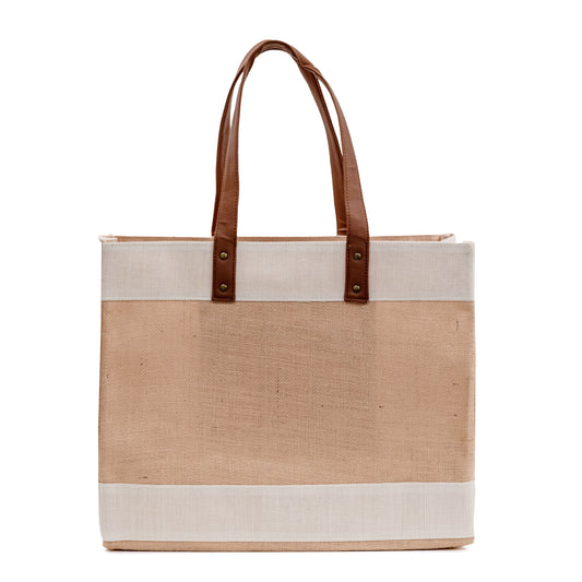 Wide Peach Jute Bag