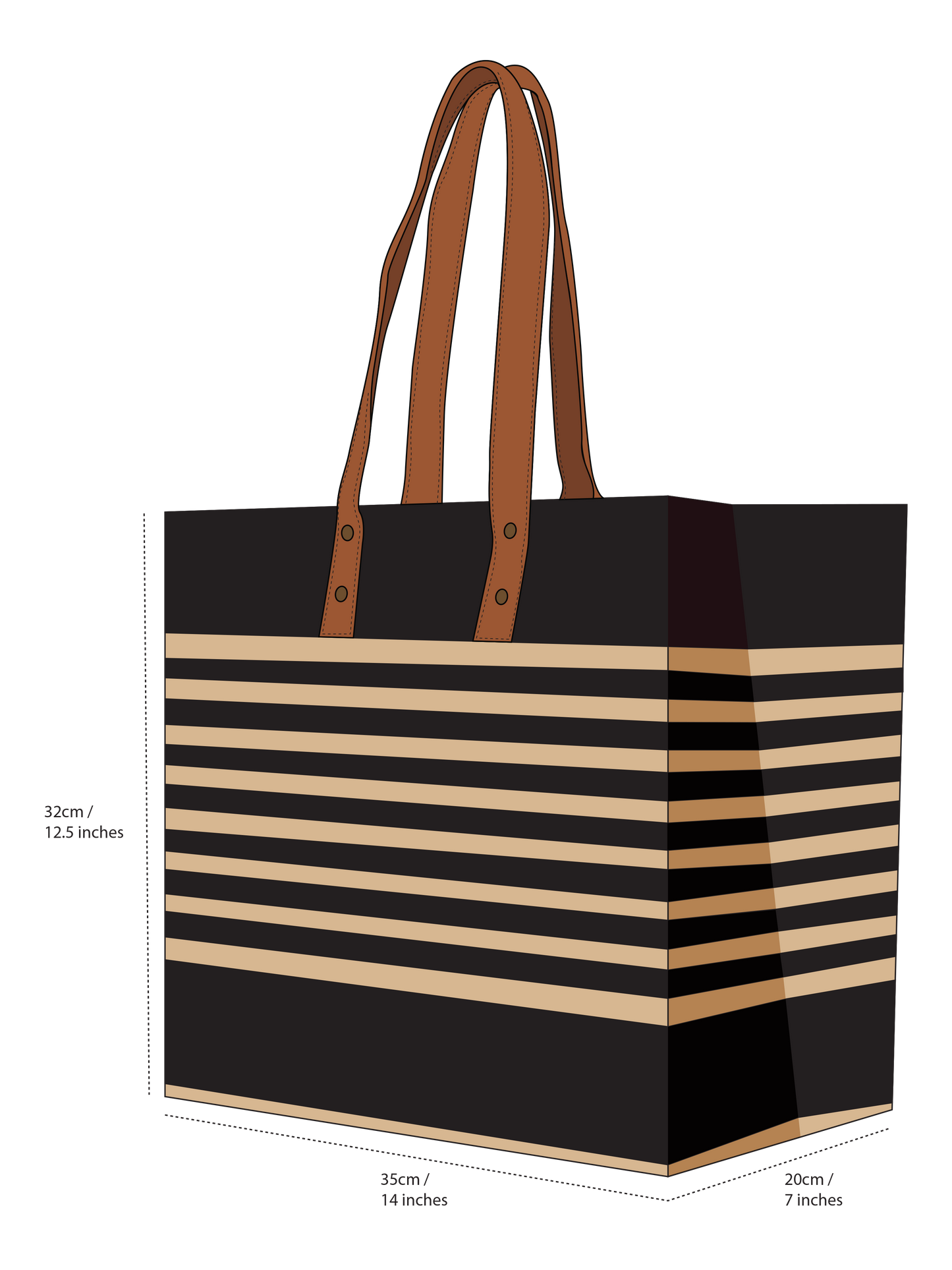 Black Stripes Tote Bag