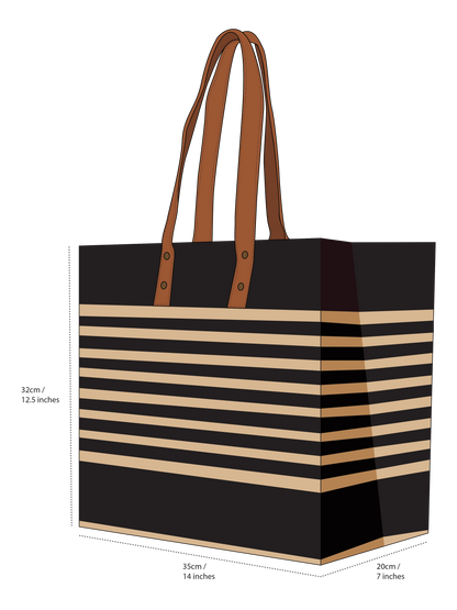 Black Stripes Tote Bag