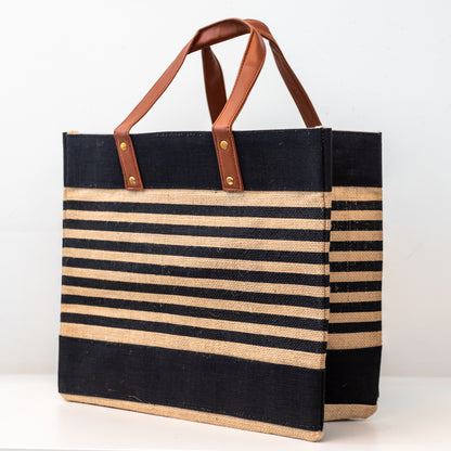 Black Stripes Tote Bag