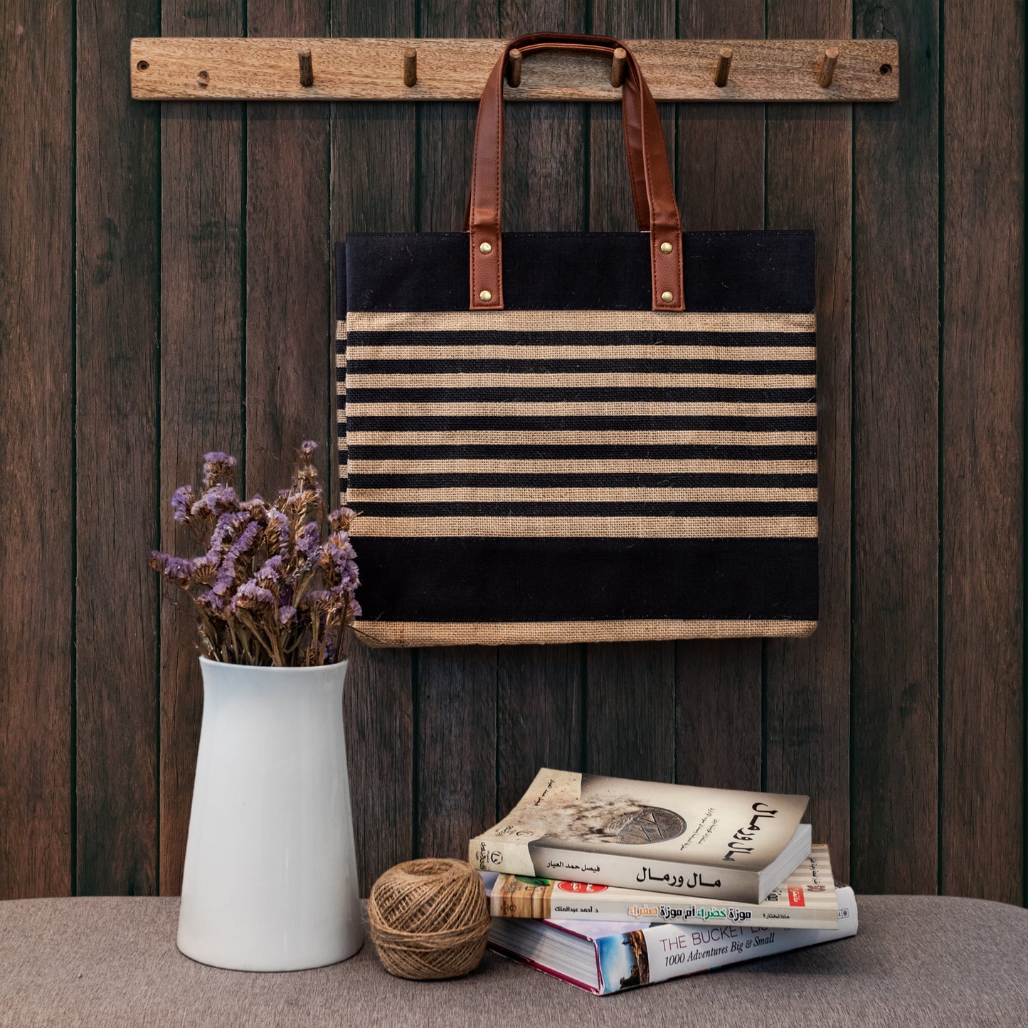 Black Stripes Tote Bag