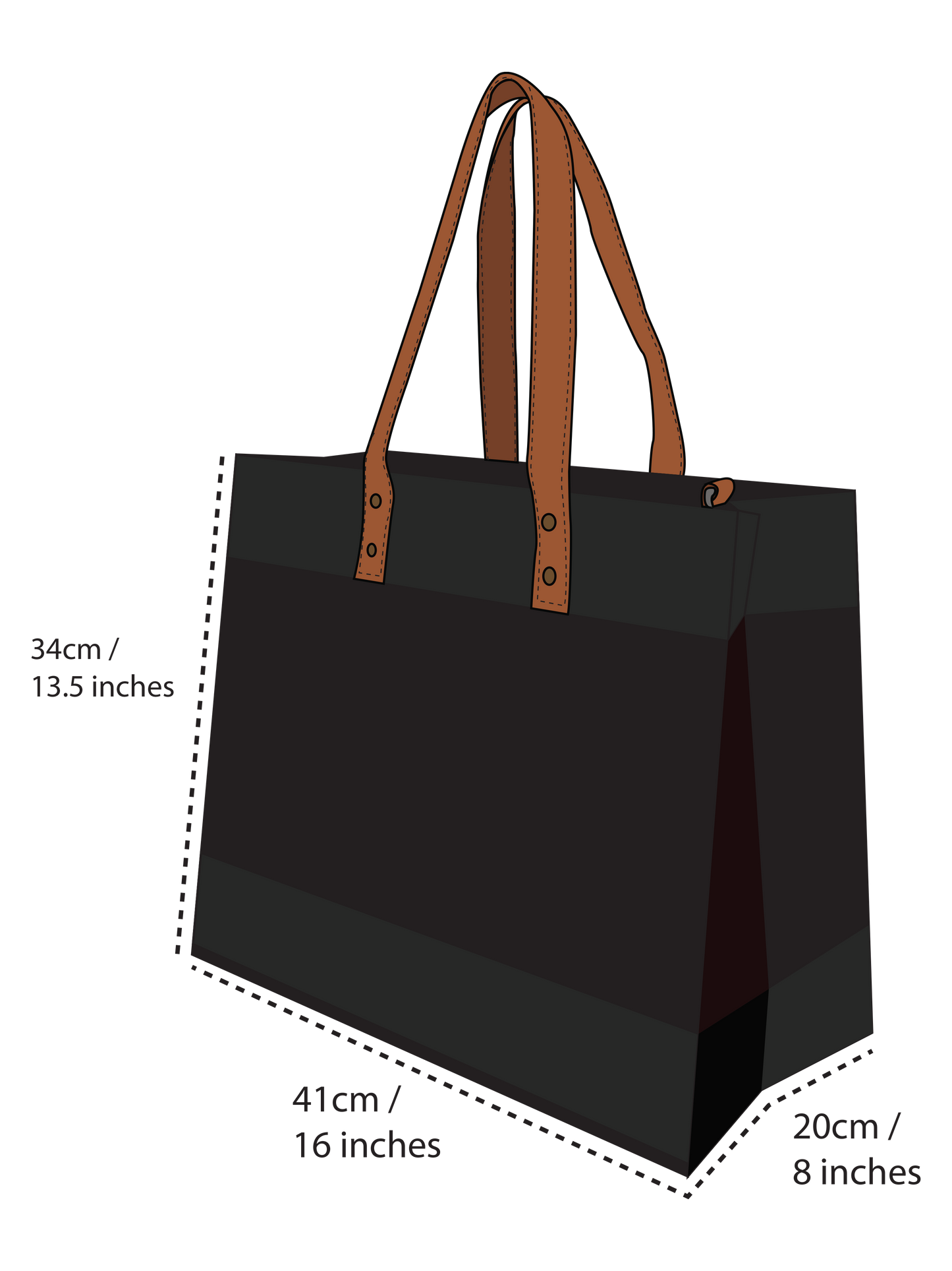 Wide Black Jute Bag