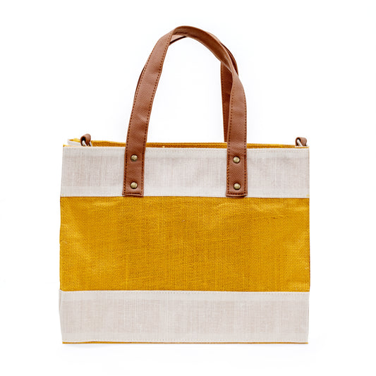 Petite Chrome Yellow Jute Cross Body